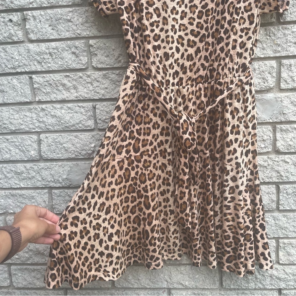 Rebecca Taylor Leopard Print Linen Midi Dress Size Medium - Picture 4 of 8